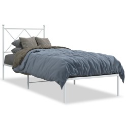 vidaXL Estructura de cama de metal con cabecero blanco 80x200 cm