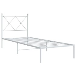 vidaXL Estructura de cama de metal con cabecero blanco 80x200 cm