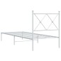 vidaXL Estructura de cama de metal con cabecero blanco 80x200 cm
