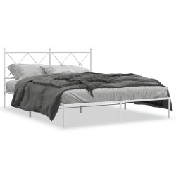 vidaXL Estructura de cama con cabecero metal blanca 160x200 cm