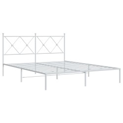 vidaXL Estructura de cama con cabecero metal blanca 160x200 cm