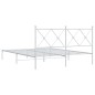 vidaXL Estructura de cama con cabecero metal blanca 160x200 cm