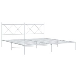 vidaXL Estructura de cama de metal con cabecero blanco 183x213 cm