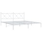vidaXL Estructura de cama de metal con cabecero blanco 183x213 cm