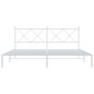 vidaXL Estructura de cama de metal con cabecero blanco 183x213 cm