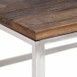vidaXL Mesa de centro acero inoxidable madera maciza traviesa plateado vidaXL Mesa de centro acero inoxidable madera maciza traviesa plateado