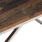 vidaXL Mesa de centro acero inoxidable madera maciza traviesa plateado vidaXL Mesa de centro acero inoxidable madera maciza traviesa plateado