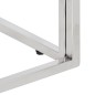 vidaXL Mesa de centro acero inoxidable madera maciza traviesa plateado vidaXL Mesa de centro acero inoxidable madera maciza traviesa plateado