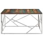vidaXL Mesa de centro acero inoxidable y madera reciclada plateado vidaXL Mesa de centro acero inoxidable y madera reciclada plateado