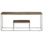 vidaXL Mesa de centro acero inoxidable y madera reciclada plateado vidaXL Mesa de centro acero inoxidable y madera reciclada plateado