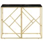 vidaXL Mesa consola acero inoxidable dorado y vidrio templado vidaXL Mesa consola acero inoxidable dorado y vidrio templado
