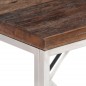 vidaXL Mesa consola acero inoxidable madera maciza traviesa plateado vidaXL Mesa consola acero inoxidable madera maciza traviesa plateado