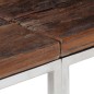 vidaXL Mesa consola acero inoxidable madera maciza traviesa plateado vidaXL Mesa consola acero inoxidable madera maciza traviesa plateado