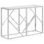 vidaXL Mesa consola acero inoxidable plateado y vidrio templado vidaXL Mesa consola acero inoxidable plateado y vidrio templado