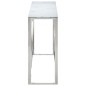 vidaXL Mesa consola acero inoxidable plateado y vidrio templado vidaXL Mesa consola acero inoxidable plateado y vidrio templado