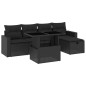 vidaXL Set de sofás de jardín 6 piezas y cojines ratán sintético negro vidaXL Set de sofás de jardín 6 piezas y cojines ratán sintético negro