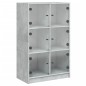 vidaXL Aparador alto con puertas madera gris hormigón 68x37x109 cm vidaXL Aparador alto con puertas madera gris hormigón 68x37x109 cm