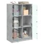 vidaXL Aparador alto con puertas madera gris hormigón 68x37x109 cm vidaXL Aparador alto con puertas madera gris hormigón 68x37x109 cm