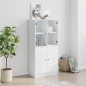 vidaXL Aparador alto con puertas madera ingeniería blanco 68x37x142 cm vidaXL Aparador alto con puertas madera ingeniería blanco 68x37x142 cm