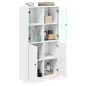 vidaXL Aparador alto con puertas madera ingeniería blanco 68x37x142 cm vidaXL Aparador alto con puertas madera ingeniería blanco 68x37x142 cm