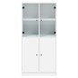 vidaXL Aparador alto con puertas madera ingeniería blanco 68x37x142 cm vidaXL Aparador alto con puertas madera ingeniería blanco 68x37x142 cm