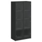 vidaXL Aparador alto con puertas madera ingeniería negro 68x37x142 cm vidaXL Aparador alto con puertas madera ingeniería negro 68x37x142 cm