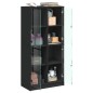 vidaXL Aparador alto con puertas madera ingeniería negro 68x37x142 cm vidaXL Aparador alto con puertas madera ingeniería negro 68x37x142 cm