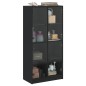 vidaXL Aparador alto con puertas madera ingeniería negro 68x37x142 cm vidaXL Aparador alto con puertas madera ingeniería negro 68x37x142 cm
