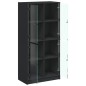vidaXL Aparador alto con puertas madera ingeniería negro 68x37x142 cm vidaXL Aparador alto con puertas madera ingeniería negro 68x37x142 cm