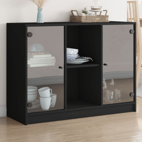 vidaXL Aparador madera de ingeniería negro 102x37x75,5 cm