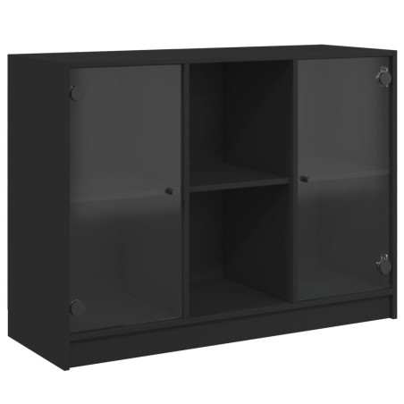 vidaXL Aparador madera de ingeniería negro 102x37x75,5 cm