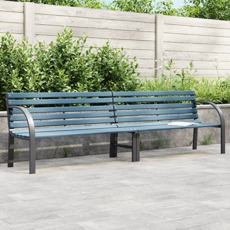 vidaXL Banco jardín madera abeto acero con recubrimiento en polvo gris vidaXL Banco jardín madera abeto acero con recubrimiento en polvo gris