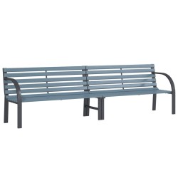 vidaXL Banco jardín madera abeto acero con recubrimiento en polvo gris