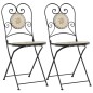 vidaXL Sillas de bistró plegables 2 uds cerámica terracota y blanco vidaXL Sillas de bistró plegables 2 uds cerámica terracota y blanco