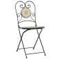 vidaXL Sillas de bistró plegables 2 uds cerámica terracota y blanco vidaXL Sillas de bistró plegables 2 uds cerámica terracota y blanco