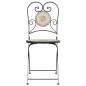 vidaXL Sillas de bistró plegables 2 uds cerámica terracota y blanco vidaXL Sillas de bistró plegables 2 uds cerámica terracota y blanco