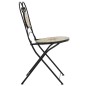 vidaXL Sillas de bistró plegables 2 uds cerámica terracota y blanco vidaXL Sillas de bistró plegables 2 uds cerámica terracota y blanco
