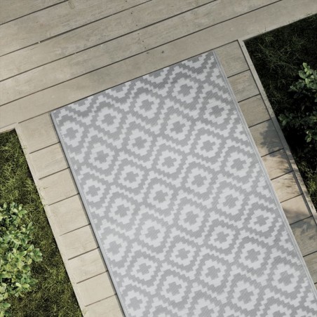 vidaXL Alfombra de exterior PP gris 80x150 cm