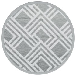 vidaXL Alfombra de exterior PP gris Ø200 cm