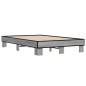 vidaXL Estructura cama madera ingeniería metal gris Sonoma 140x200 cm vidaXL Estructura cama madera ingeniería metal gris Sonoma 140x200 cm