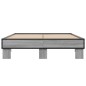 vidaXL Estructura cama madera ingeniería metal gris Sonoma 140x200 cm vidaXL Estructura cama madera ingeniería metal gris Sonoma 140x200 cm