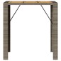 vidaXL Mesa de jardín superficie de madera ratán PE gris 105x80x110cm