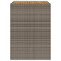 vidaXL Mesa de jardín superficie de madera ratán PE gris 105x80x110cm