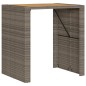 vidaXL Mesa de jardín superficie de madera ratán PE gris 105x80x110cm