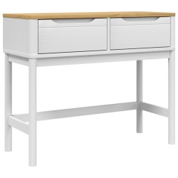 vidaXL Mesa consola FLORO madera maciza de pino blanco 89,5x36,5x73 cm