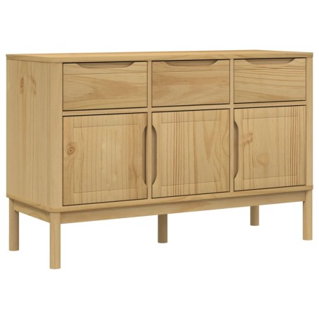 vidaXL Aparador FLORO madera maciza de pino marrón cera 114x43x74 cm