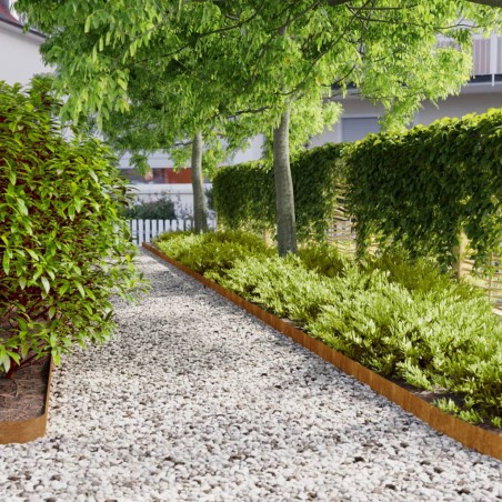 vidaXL Bordes de césped acero corten flexible 10 piezas 10x103 cm