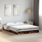 vidaXL Estructura de cama madera de ingeniería roble ahumado 120x200cm vidaXL Estructura de cama madera de ingeniería roble ahumado 120x200cm