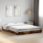 vidaXL Estructura de cama madera de ingeniería roble ahumado 150x200cm vidaXL Estructura de cama madera de ingeniería roble ahumado 150x200cm