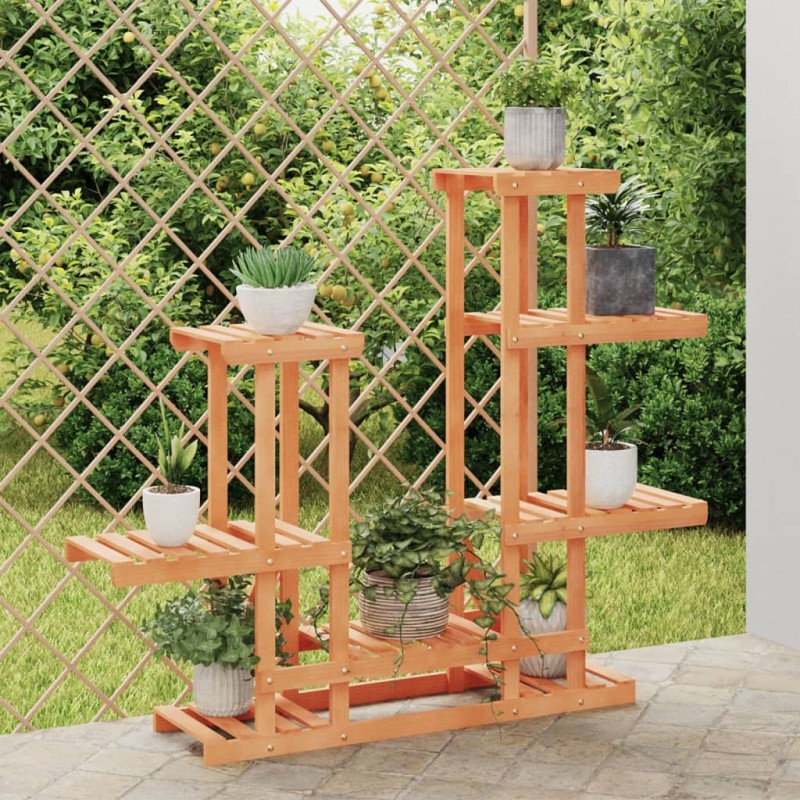 vidaXL Soporte para flores madera maciza de abeto 95x25x96 cm